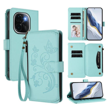 Butterfly Love Flower Multi-card Zipper Wallet Leather Phone Case, For vivo V40 5G / V40 Pro 5G, For vivo Y03 / Y18 Global / Y28s 5G, For vivo iQOO Z9s Pro 5G India / T3 Pro