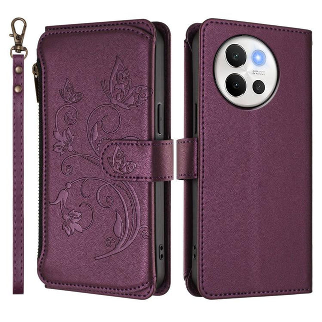 Butterfly Love Flower Multi-card Zipper Wallet Leather Phone Case, For vivo V40 Lite 5G / V30e 5G, For vivo S19, For vivo Y28 4G Global