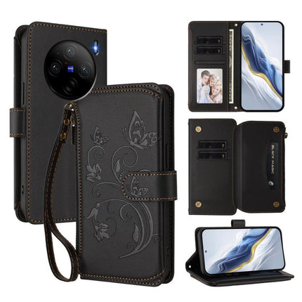 Butterfly Love Flower Multi-card Zipper Wallet Leather Phone Case, For vivo Y38 5G Global / T3X 5G, For vivo X100 Pro / X100s Pro, For vivo X100s 5G
