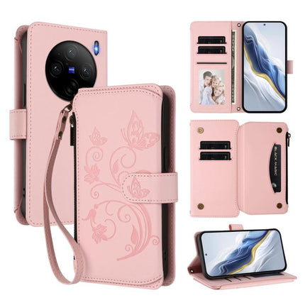 Butterfly Love Flower Multi-card Zipper Wallet Leather Phone Case, For vivo Y38 5G Global / T3X 5G, For vivo X100 Pro / X100s Pro, For vivo X100s 5G