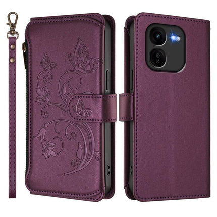Butterfly Love Flower Multi-card Zipper Wallet Leather Phone Case, For vivo iQOO Z9x, For vivo iQOO Neo Z9 / Z9 Pro Turbo 5G, For vivo S18 / S18 Pro 5G / V30 Pro