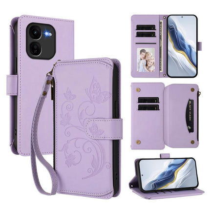 Butterfly Love Flower Multi-card Zipper Wallet Leather Phone Case, For vivo iQOO Z9x, For vivo iQOO Neo Z9 / Z9 Pro Turbo 5G, For vivo S18 / S18 Pro 5G / V30 Pro