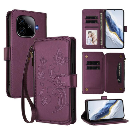 Butterfly Love Flower Multi-card Zipper Wallet Leather Phone Case, For vivo iQOO Z9x, For vivo iQOO Neo Z9 / Z9 Pro Turbo 5G, For vivo S18 / S18 Pro 5G / V30 Pro