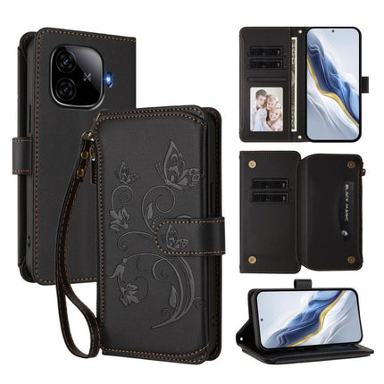 Butterfly Love Flower Multi-card Zipper Wallet Leather Phone Case, For vivo iQOO Z9x, For vivo iQOO Neo Z9 / Z9 Pro Turbo 5G, For vivo S18 / S18 Pro 5G / V30 Pro