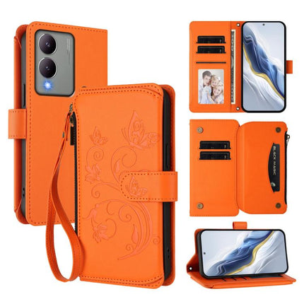 Butterfly Love Flower Multi-card Zipper Wallet Leather Phone Case, For vivo Y17s 4G / Y36 5G / Y33t 2023, For vivo V29e / Y200 / V30 Lite 5G, For vivo Y78 / Y36 4G Global