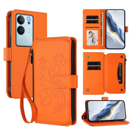 Butterfly Love Flower Multi-card Zipper Wallet Leather Phone Case, For vivo Y17s 4G / Y36 5G / Y33t 2023, For vivo V29e / Y200 / V30 Lite 5G, For vivo Y78 / Y36 4G Global