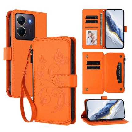 Butterfly Love Flower Multi-card Zipper Wallet Leather Phone Case, For vivo Y17s 4G / Y36 5G / Y33t 2023, For vivo V29e / Y200 / V30 Lite 5G, For vivo Y78 / Y36 4G Global
