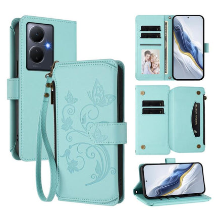 Butterfly Love Flower Multi-card Zipper Wallet Leather Phone Case, For vivo Y02A 4G / Y11 2023 / Y02t, For vivo Y78+ 5G Global / V29 Lite, For vivo Y100 India / Y100A Global