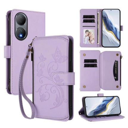 Butterfly Love Flower Multi-card Zipper Wallet Leather Phone Case, For vivo Y02A 4G / Y11 2023 / Y02t, For vivo Y78+ 5G Global / V29 Lite, For vivo Y100 India / Y100A Global