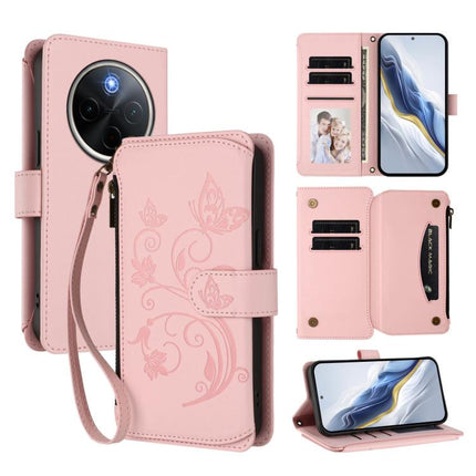 Butterfly Love Flower Multi-card Zipper Wallet Leather Phone Case, For vivo Y300 Pro+ 5G / iQOO Z10 5G, For vivo Y29 4G Global / T4x 5G, For vivo V50 5G Global / V50e 5G