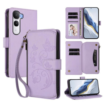 Butterfly Love Flower Multi-card Zipper Wallet Leather Phone Case, For vivo V60 Lite 5G Global, For vivo Y400 5G Global, For vivo Y400 4G