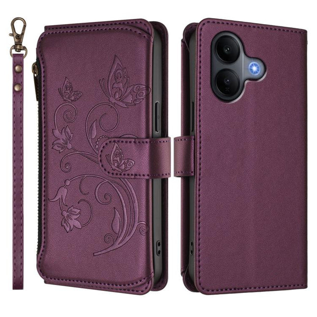 Butterfly Love Flower Multi-card Zipper Wallet Leather Phone Case, For vivo V60 Lite 5G Global, For vivo Y400 5G Global, For vivo Y400 4G