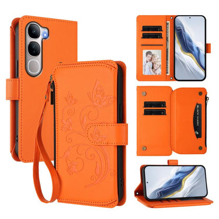 Butterfly Love Flower Multi-card Zipper Wallet Leather Phone Case, For vivo X300 Pro, For vivo X300, For vivo Y31 5G Global