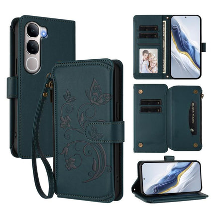 Butterfly Love Flower Multi-card Zipper Wallet Leather Phone Case, For vivo X300 Pro, For vivo X300, For vivo Y31 5G Global
