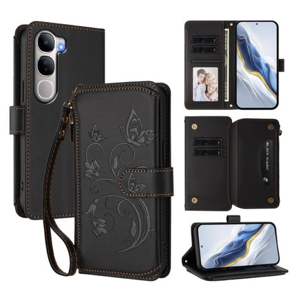 Butterfly Love Flower Multi-card Zipper Wallet Leather Phone Case, For vivo X300 Pro, For vivo X300, For vivo Y31 5G Global