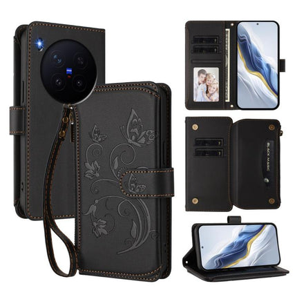 Butterfly Love Flower Multi-card Zipper Wallet Leather Phone Case, For vivo X300 Pro, For vivo X300, For vivo Y31 5G Global