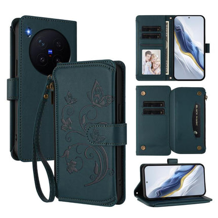 Butterfly Love Flower Multi-card Zipper Wallet Leather Phone Case, For vivo X300 Pro, For vivo X300, For vivo Y31 5G Global