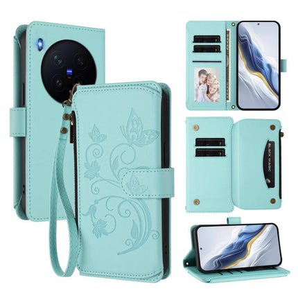 Butterfly Love Flower Multi-card Zipper Wallet Leather Phone Case, For vivo X300 Pro, For vivo X300, For vivo Y31 5G Global