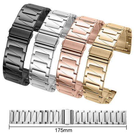 xDfind Stepped Stainless Steel Watch Band, 22mm