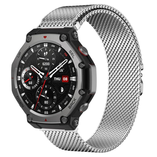 xDfind Milanese Parachute Buckle Stainless Steel Watch Band, For Amazfit T-Rex 3