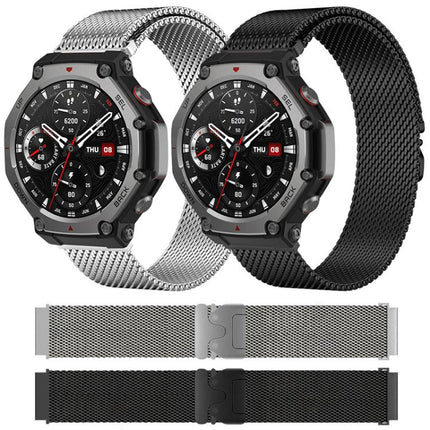 xDfind Milanese Parachute Buckle Stainless Steel Watch Band, For Amazfit T-Rex 3