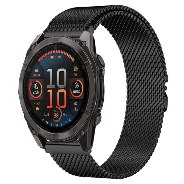 xDfind Milanese Parachute Buckle Stainless Steel Watch Band, For Garmin Fenix 8/7X/6X/5X 26mm