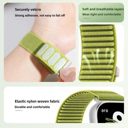 xDfind Woven Nylon Hook And Loop Fastener Watch Band, For Apple Watch 42 / 44 / 45 / 46 / 49mm