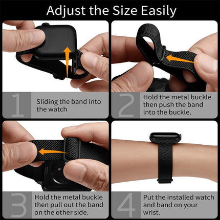 xDfind Ladder Buckle Small Waist Elastic Nylon Watch Band, For Apple Watch 42 / 44 / 45 / 46 / 49mm
