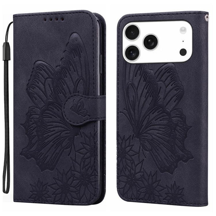Retro Skin Feel Butterflies Embossing Horizontal Flip Leather Phone Case, For iPhone 17 Pro Max, For iPhone 17 Pro, For iPhone 17, For iPhone Air