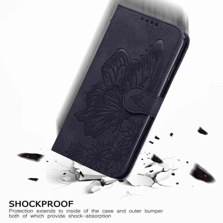 Retro Skin Feel Butterflies Embossing Horizontal Flip Leather Phone Case