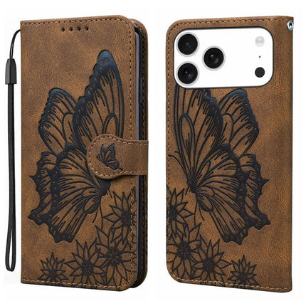 Retro Skin Feel Butterflies Embossing Horizontal Flip Leather Phone Case, For iPhone 17 Pro Max, For iPhone 17 Pro, For iPhone 17, For iPhone Air