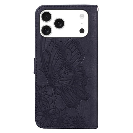 Retro Skin Feel Butterflies Embossing Horizontal Flip Leather Phone Case, For iPhone 18 Pro / 17 Pro, For iPhone 18 Pro Max / 17 Pro Max, For iPhone 17, For iPhone 17 Air