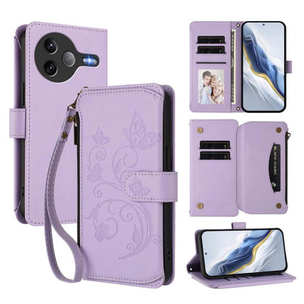 Butterfly Love Flower Multi-card Zipper Wallet Leather Phone Case, For Xiaomi 15T Pro 5G, For Xiaomi 15T 5G, For Xiaomi Poco F7 Ultra / Redmi K80 Pro