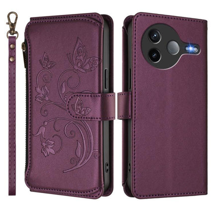 Butterfly Love Flower Multi-card Zipper Wallet Leather Phone Case, For Xiaomi Poco F7 Pro / Redmi K80, For Xiaomi Poco M7 5G / Poco C75 4G, For Xiaomi 15 Ultra