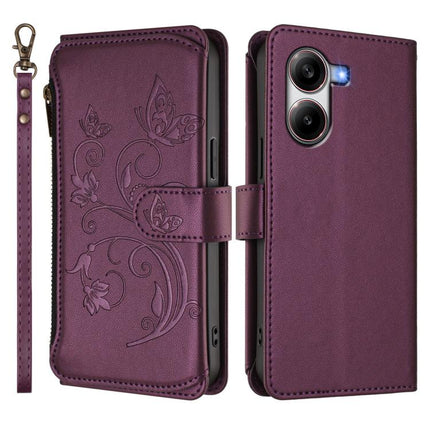 Butterfly Love Flower Multi-card Zipper Wallet Leather Phone Case, For Xiaomi Poco X7 Pro, For Xiaomi 15 Pro, For Xiaomi 15
