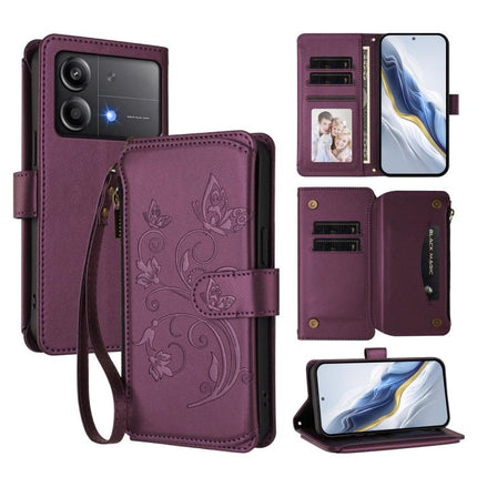 Butterfly Love Flower Multi-card Zipper Wallet Leather Phone Case, For Xiaomi Poco F6 Pro, For Xiaomi Poco X6 Neo, For Xiaomi Poco X6 Pro