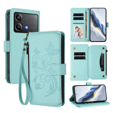 Butterfly Love Flower Multi-card Zipper Wallet Leather Phone Case, For Xiaomi Poco F6 Pro, For Xiaomi Poco X6 Neo, For Xiaomi Poco X6 Pro