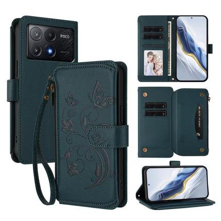 Butterfly Love Flower Multi-card Zipper Wallet Leather Phone Case, For Xiaomi Poco F6 Pro, For Xiaomi Poco X6 Neo, For Xiaomi Poco X6 Pro