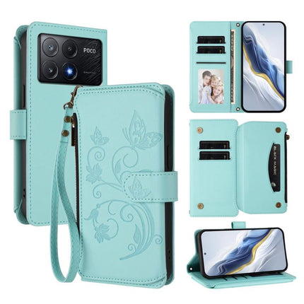 Butterfly Love Flower Multi-card Zipper Wallet Leather Phone Case, For Xiaomi Poco F6 Pro, For Xiaomi Poco X6 Neo, For Xiaomi Poco X6 Pro
