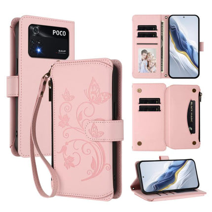 Butterfly Love Flower Multi-card Zipper Wallet Leather Phone Case, For Xiaomi Civi 1S, For Xiaomi Poco M4 Pro 4G, For Xiaomi Poco X4 Pro 5G