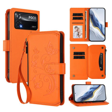 Butterfly Love Flower Multi-card Zipper Wallet Leather Phone Case, For Xiaomi Civi 1S, For Xiaomi Poco M4 Pro 4G, For Xiaomi Poco X4 Pro 5G