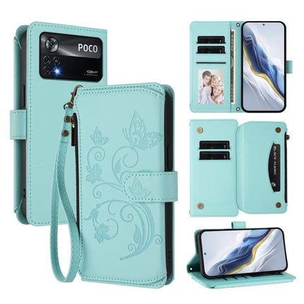 Butterfly Love Flower Multi-card Zipper Wallet Leather Phone Case, For Xiaomi Civi 1S, For Xiaomi Poco M4 Pro 4G, For Xiaomi Poco X4 Pro 5G