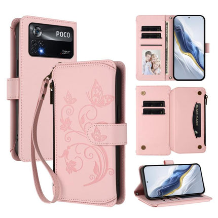 Butterfly Love Flower Multi-card Zipper Wallet Leather Phone Case, For Xiaomi Civi 1S, For Xiaomi Poco M4 Pro 4G, For Xiaomi Poco X4 Pro 5G