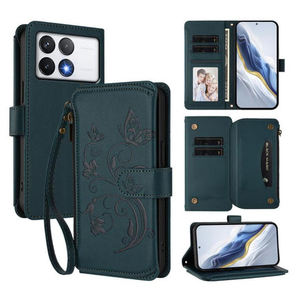 Butterfly Love Flower Multi-card Zipper Wallet Leather Phone Case, For Xiaomi Poco F6 Pro, For Xiaomi Poco X6 Neo, For Xiaomi Poco X6 Pro