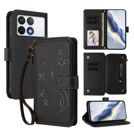 Butterfly Love Flower Multi-card Zipper Wallet Leather Phone Case, For Xiaomi Poco F6 Pro, For Xiaomi Poco X6 Neo, For Xiaomi Poco X6 Pro