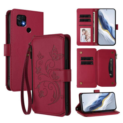 Butterfly Love Flower Multi-card Zipper Wallet Leather Phone Case, For Xiaomi 12 / Xiaomi 12X / Xiaomi 12S, For Xiaomi 12 Lite, For Xiaomi Poco C40 / Redmi 10C