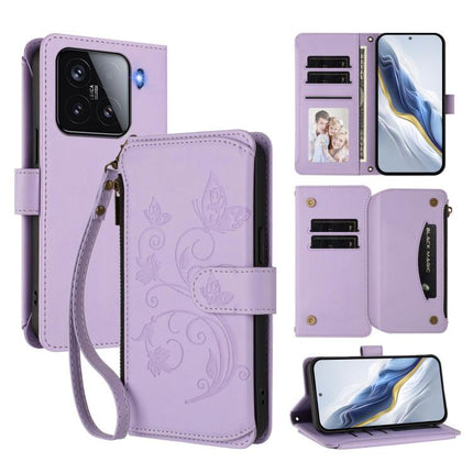 Butterfly Love Flower Multi-card Zipper Wallet Leather Phone Case, For Xiaomi Poco X7 Pro, For Xiaomi 15 Pro, For Xiaomi 15