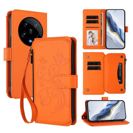Butterfly Love Flower Multi-card Zipper Wallet Leather Phone Case, For Xiaomi 14 Ultra, For Xiaomi 14 Pro, For Xiaomi 14