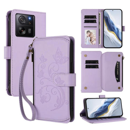 Butterfly Love Flower Multi-card Zipper Wallet Leather Phone Case, For Xiaomi 13T / 13T Pro / Redmi K60 Ultra, For Xiaomi 13 Ultra, For Xiaomi Civi 3