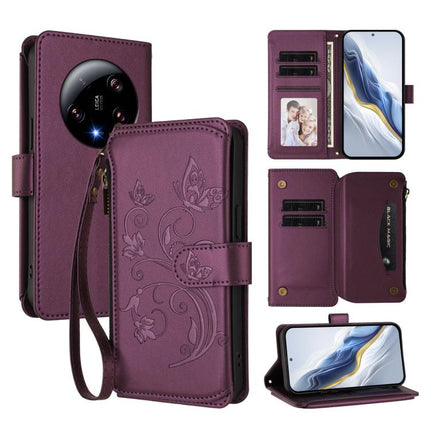 Butterfly Love Flower Multi-card Zipper Wallet Leather Phone Case, For Xiaomi 13T / 13T Pro / Redmi K60 Ultra, For Xiaomi 13 Ultra, For Xiaomi Civi 3